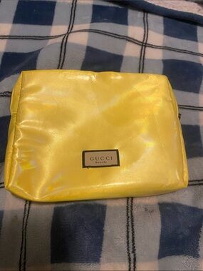 Gucci Beauty Yellow Iridescent Cosmetic Pouch